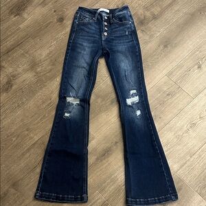 KanCan Medium Wash Distressed Flare Jeans